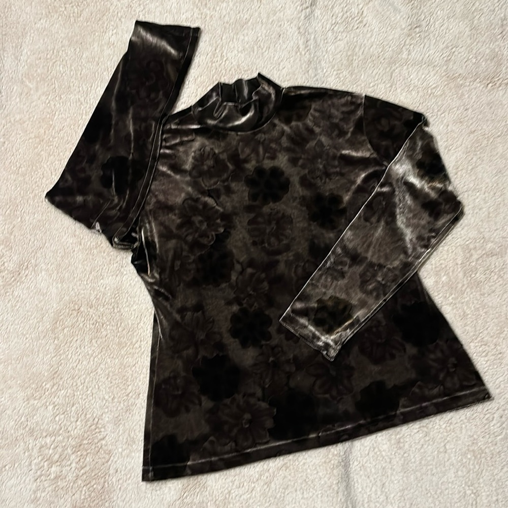 Vintage edin Velvet Long Sleeve Blouse